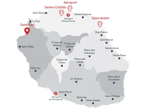 Carte de l'agence Saint-Paul